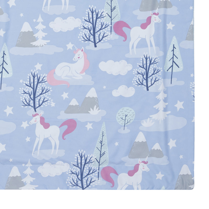 Blue Polyester Hooded Throw