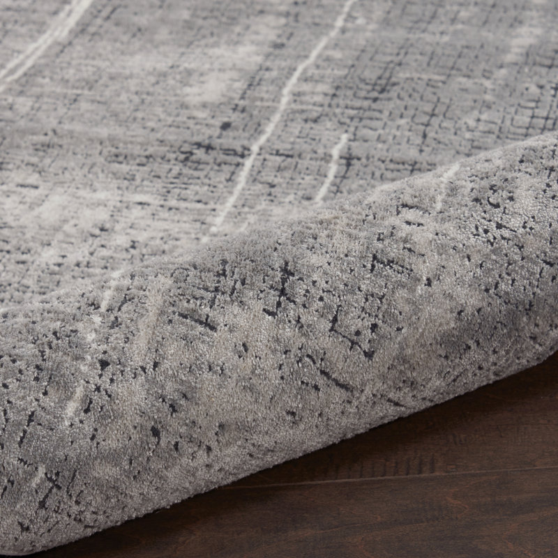 Tapis abstrait gris / ivoire Vapor, Rectangle 9 pi x 12 pi