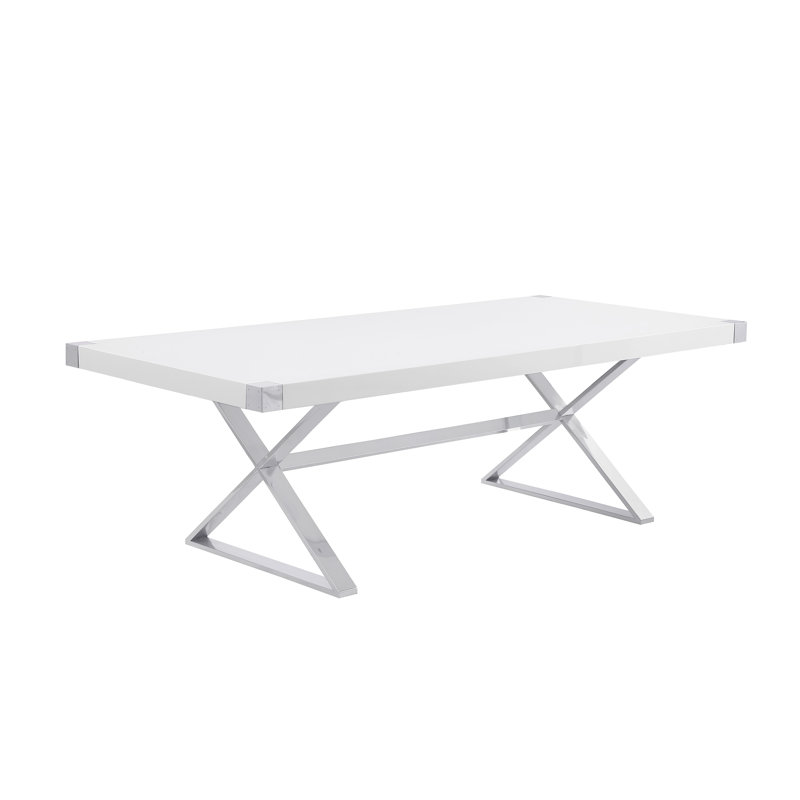 Table de salle à manger Kierstan, Argenté, L 94 po x l 44 po