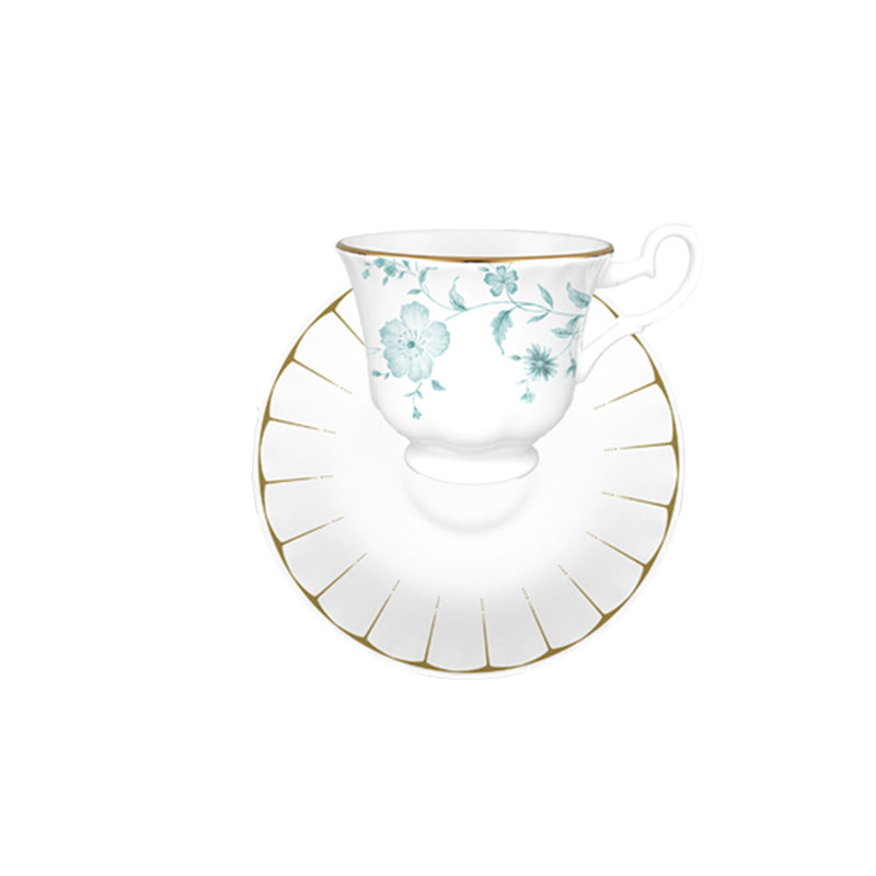 Ensemble de tasses à thé et soucoupes Jasmine Anne (ensemble de 6 - 230 ml)