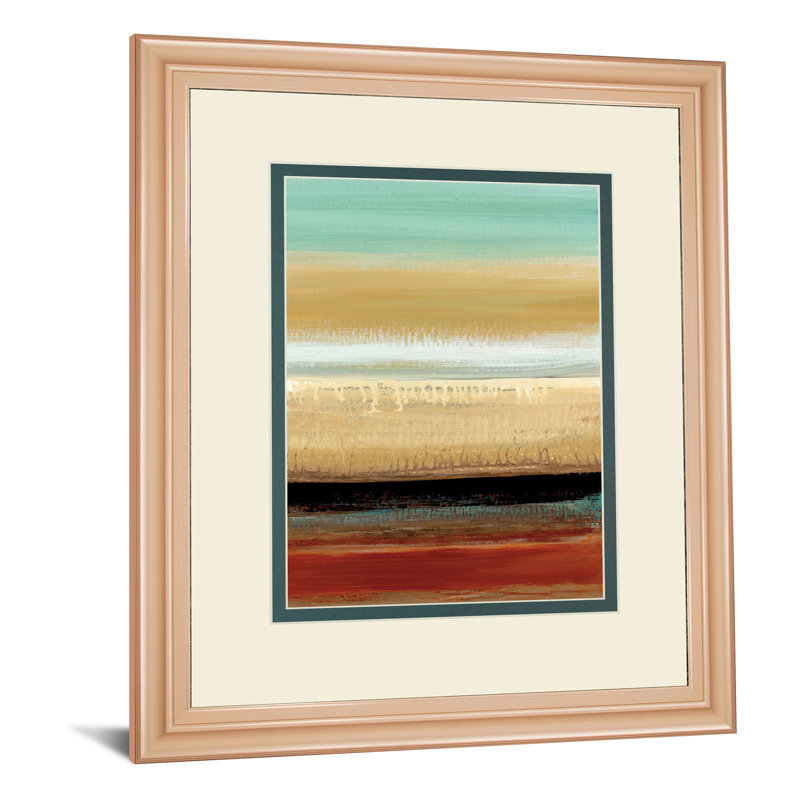 Art mural Horizon Lines I - 34 po x 40 po - Cadre en bois naturel
