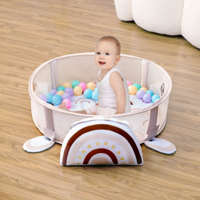 4-in-1 Baby Play Mat Baby Gym,tummy Time Mat For Floor Activity Gym Ball Pit Including 30 Balls With 5 Infant Learning Sensory Baby Toys For Newborn T