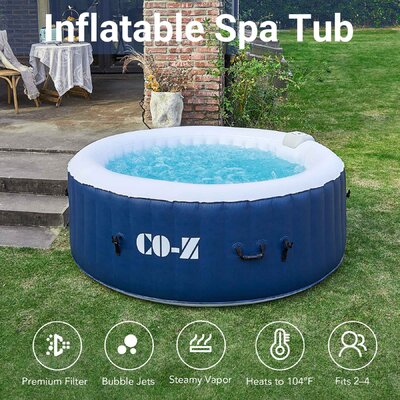 CO-Z 110 Volt 4 - Person 120 - Jet Round Inflatable Hot Tub & Reviews ...