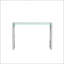 Console en verre d'acier inoxydable, table d'appoint repas argentée transparente BS-02 S