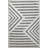 Gray-Beige Themed Stripe Zigzag Shape Patterned Creative Modern Decorative Rug-1309235800