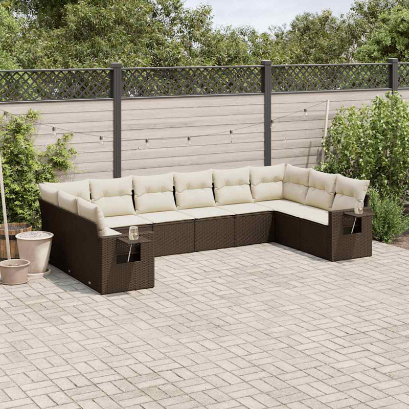 Grand canapé modulaire en rotin PE Vidaxl