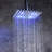 Sumerain Modern Shower System with LED Ultra-Thin Square Rain Ceiling Showerhead, Wall-Mount Single Handle Shower System with Hand Shower, Chrome -39821913