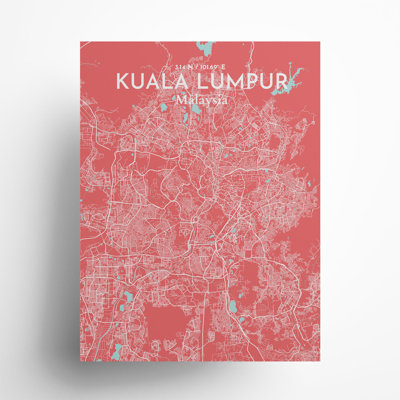 «Kuala Lumpur City Map», impression de luxe