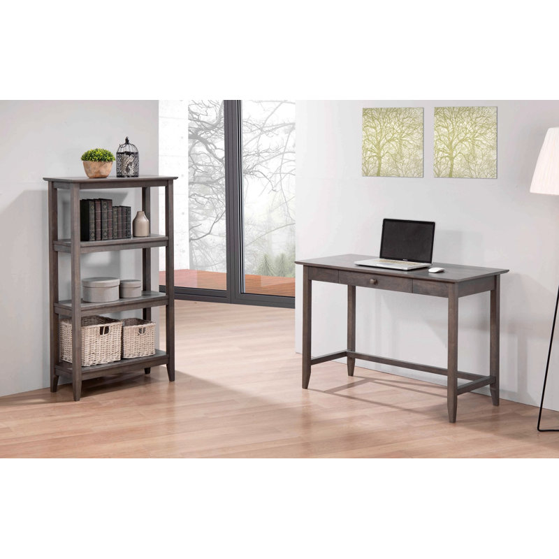 Bibliothèque en bois massif H 49 "x l 29,5" Cafferata, Gris