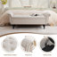 Très grand banc de rangement Chesterfield de 63,7 po avec pieds en bois massif-1925185541