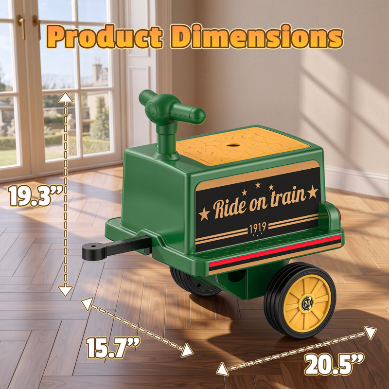 DEARAUTO 12V alimenté par train pour tout-petits, jouets électriques pour voiture avec roues en caoutchouc, boîte de rangement, phare à DEL, lecteur de musique, train à 2 places sans rail, sifflet de train Choo Choo, cadeau idéal pour les garçons