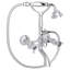 Country Bath Triple Handle Wall Mount Exposed Tub Filler Faucet-32249186-61067773