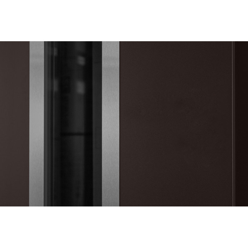 Porte d'entrée moderne en acier 36 po x 80 po Inox, Brun, S'ouvre à gauche vers l'intérieur