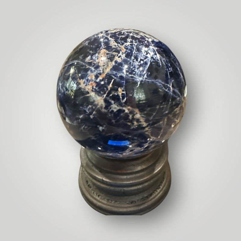 Sphalite bleu foncé sur piédestal