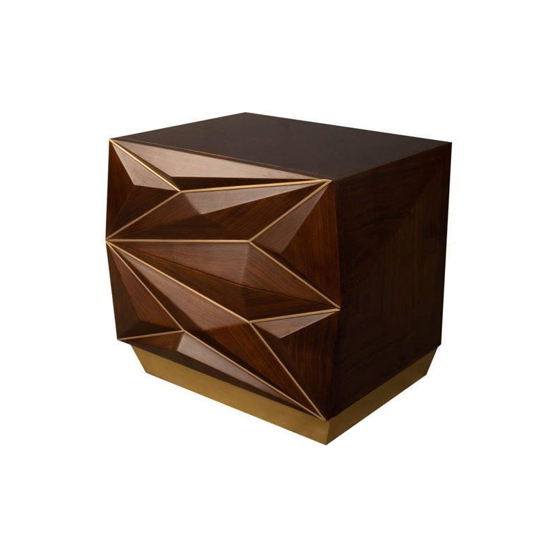 Aluesi 68cm W Solid Wood Bedside Table