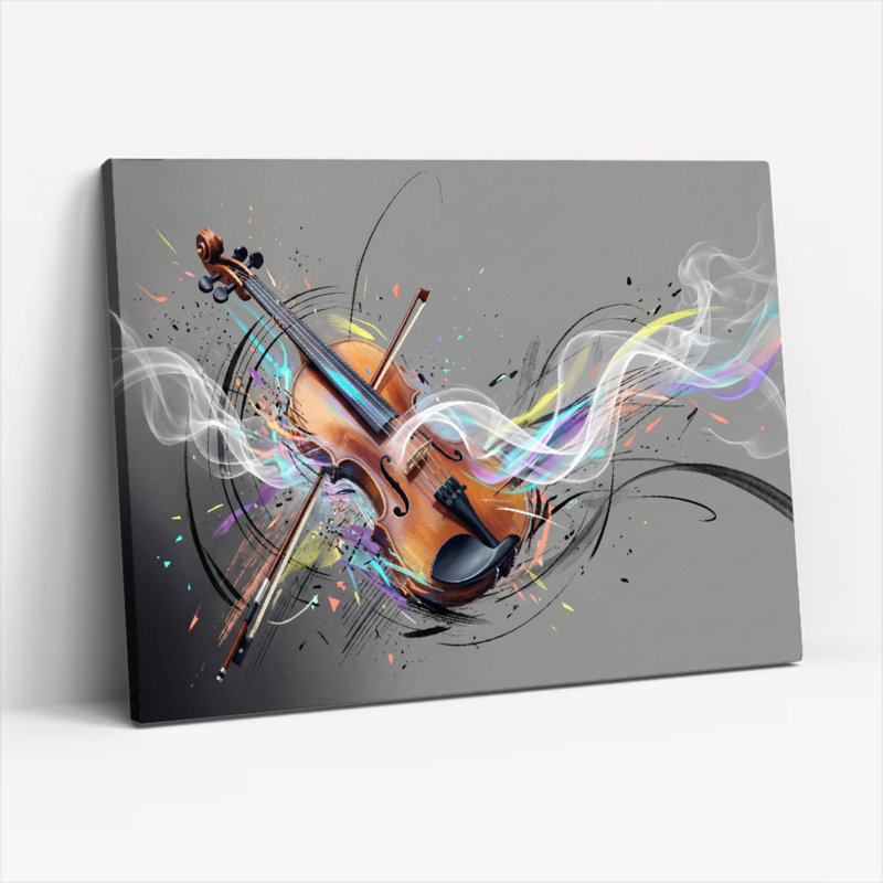 Ensemble de 1 tableau sur toile représentant un violon, H 12 po x l 18 po, Wrapped Canvas