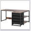 Bureau d'ordinateur en L 59 po avec tiroirs et tablettes de rangement, poste de travail de coin réversible, bureau d'écriture avec classeur