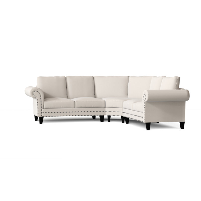 Canapé modulaire de coin symétrique 110 po Jenny, Argent, Étain Cuddle, Noir