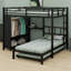 Lit superposé en métal avec garde-robe, lit gigogne, bureau pliable, échelles-1154300137