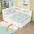 Full Wooden Upholstered Daybed with Trundle, USB Ports, LED lights and Slats-59013805
