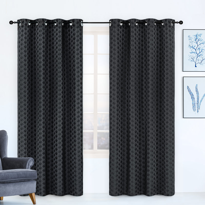Room Darkening Curtain Single Panel, Black