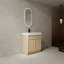 Meuble-lavabo autoportant avec lavabo en résine blanche