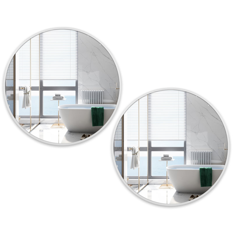 Miroir de salle de bain mural Suszanne, 24 po x 24 po, Blanc