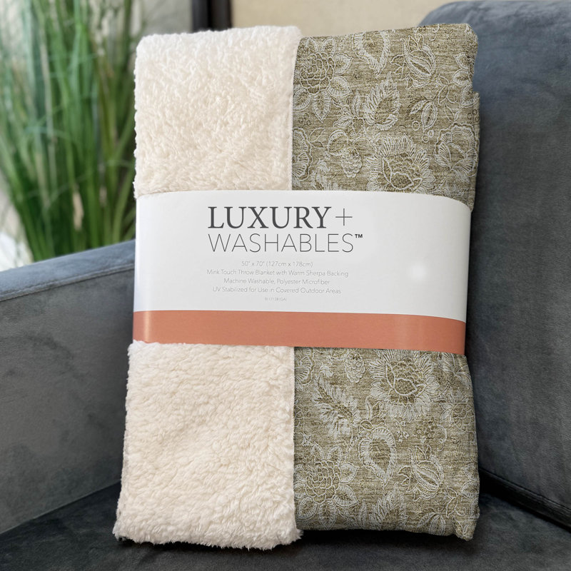 Jeté floral Sherpa ASB662 Addison, Beige