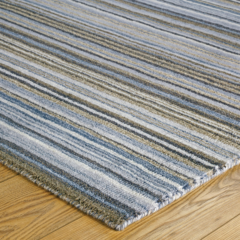 Abderdeen Hand Tufted Wool Grey/Light Bue/Taupe Rug, Runner 60 x 230cm