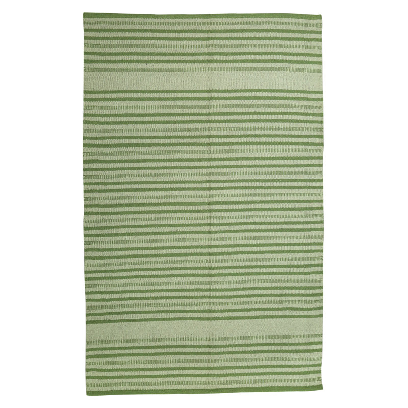Bellavia Rectangle 140 cm x 200 cm Striped Cotton Hand Woven Area Rug