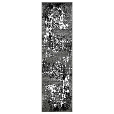 Tapis abstrait contemporain blanc HR