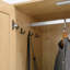 Armoire 4 portes avec miroir, armoire à DEL avec portes et 2 tiroirs, armoire de rangement en bois avec tringle, tablettes réglables, naturel