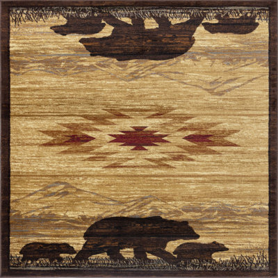 Nature's Nest GC_CBL3006 Multi 7 Ft. 10 In. X 10 Ft. 3 In. Lodge Area Rug