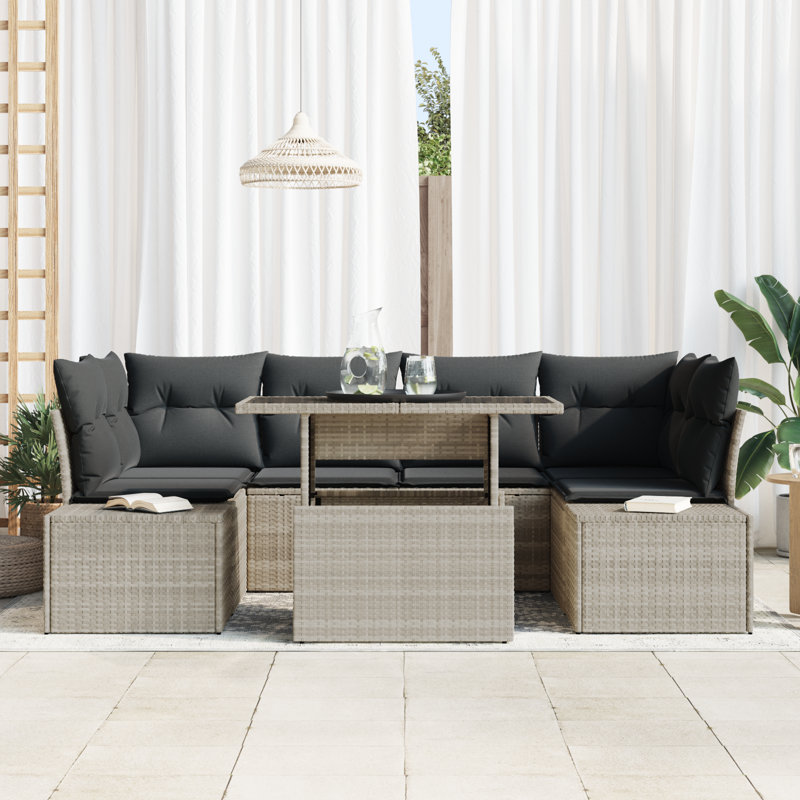 234cm Wide Patio Sofa with Cushions