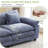 86'' Wide Comfy Cloud Couch Sectional Loveseat Sofa With 2 Ottoman-1684640065