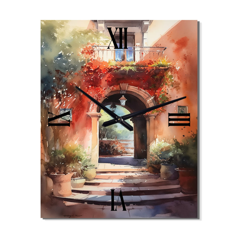 Horloge murale rustique avec escalier rustique, Grand