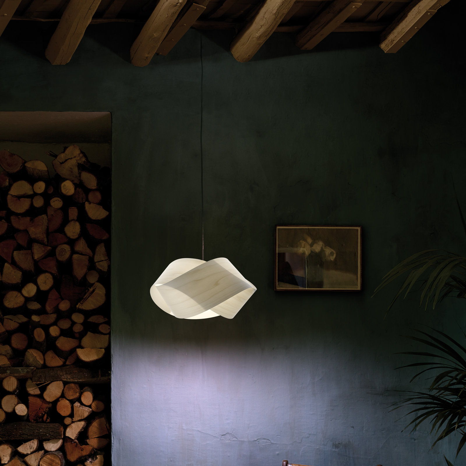 Nut Single Light Pendant, Ivory White, E26, Matte Black