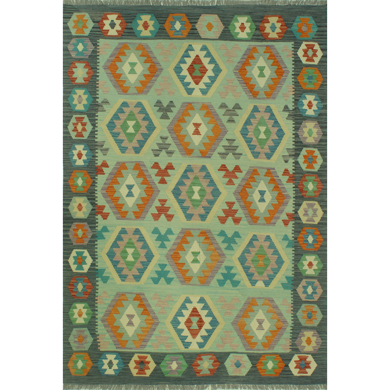 Tapis vert Bousson Kilim Carly