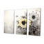 «Black and White Sunflowers Florescence I» - ensemble d'art mural toile tournesols-107764175-107764166