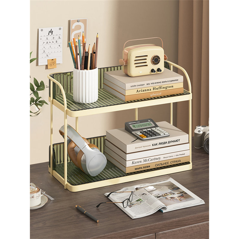 Bureau, tablette de rangement de bureau, organisateur multicouche, Vert