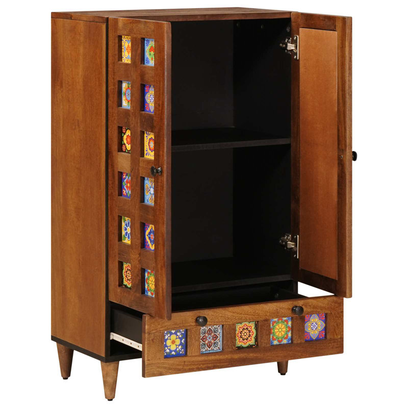 Solid Wood Rectangle Accent Cabinet
