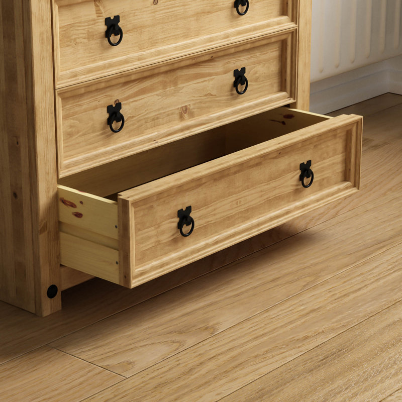 Harold 4 Drawer 80Cm W Solid Wood Chest Of Drawers