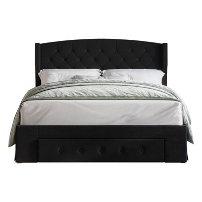 Alojzije Upholstered Wingback Storage Bed