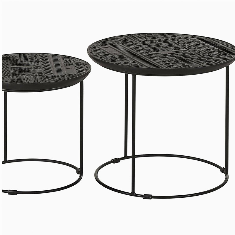 Table gigogne 2 pièces noir mat