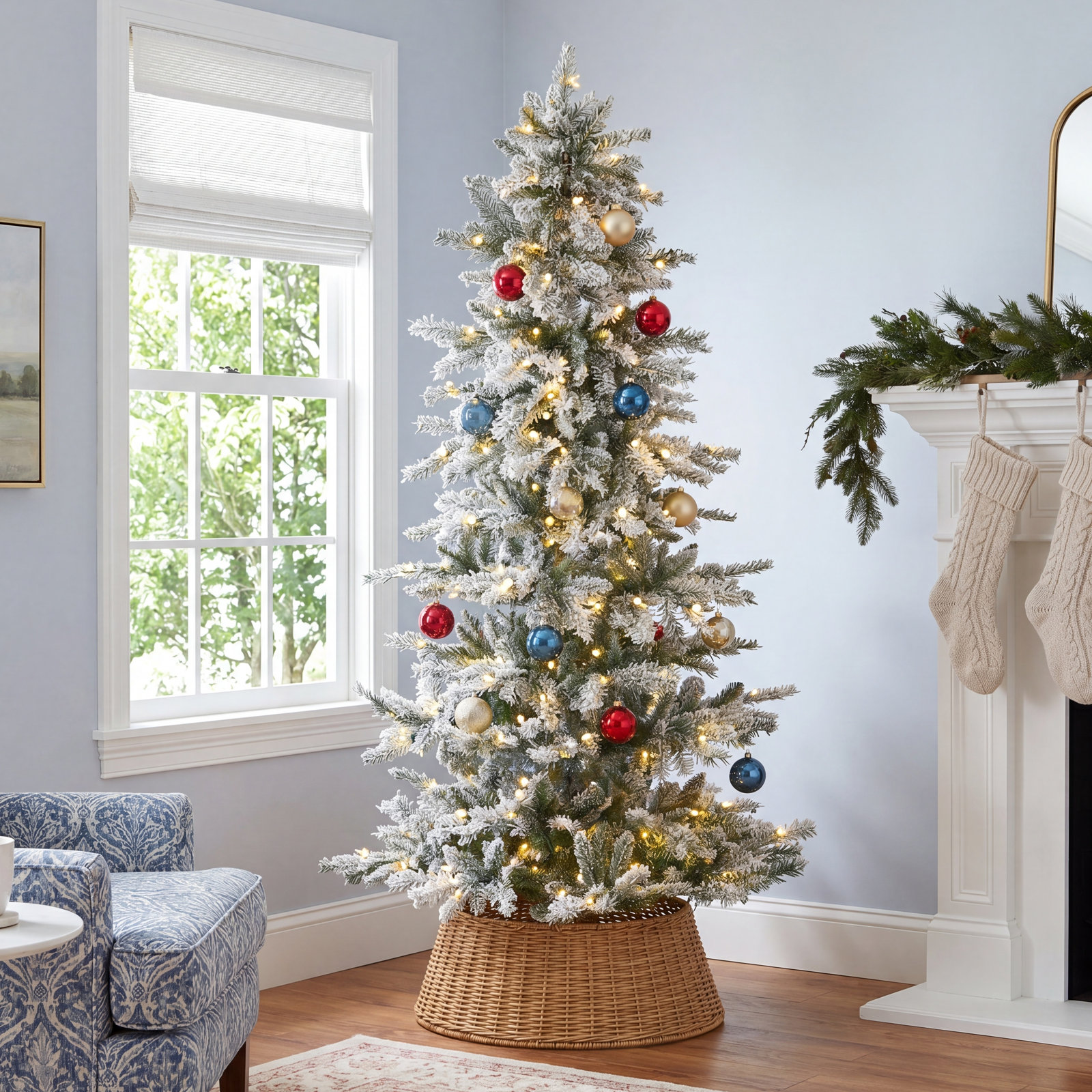 Lighted Artificial Christmas Tree, 6.5' H