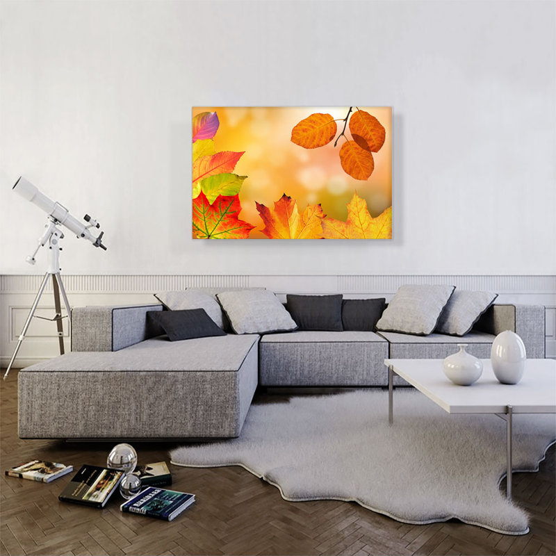 Feuilles d'automne - impression sur toile tendue, H 26 po x l 40 po x P 0,75 po
