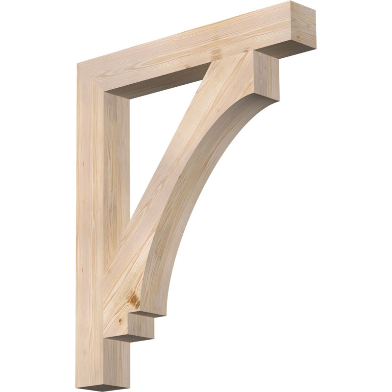 H 5,5 po x l 40 po x Support en bois / corbeau, Sapin de Douglas, H 48 po x l 5,5 po x P 40 po