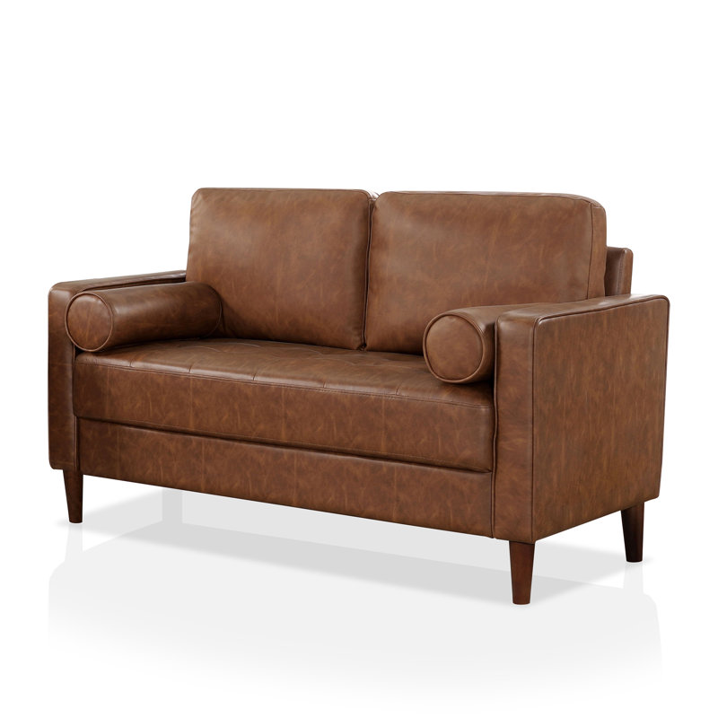 Canapé à accoudoirs carrés 75,63 po Caprina, Brun, H 33,5 po x l 75,5 po x P 31 po 