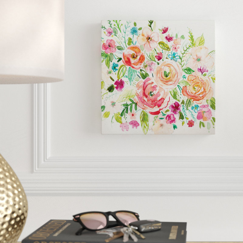 « de jardin illustré », peinture sur toile tendue, H 10 po x l 10 po x P 1,5 po