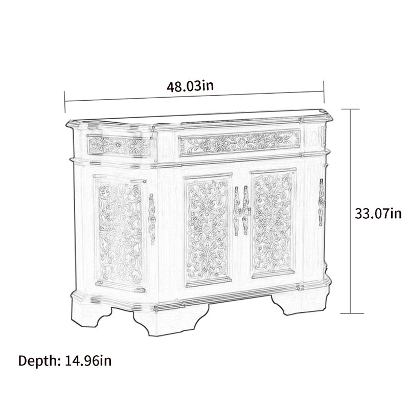 Armoire d'appoint en relief pour rangement dans le vestibule, Brun